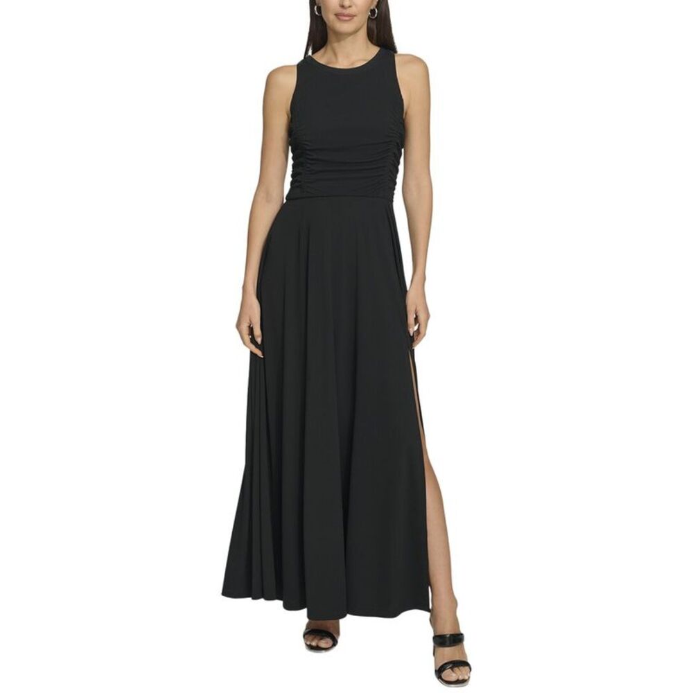 Dkny Womens  Sleeveless Mesh Maxi Dress